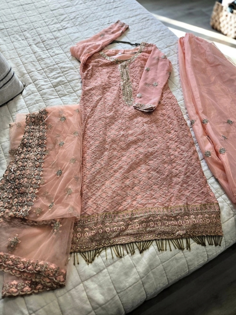 Pink Embroidered Kurta Set